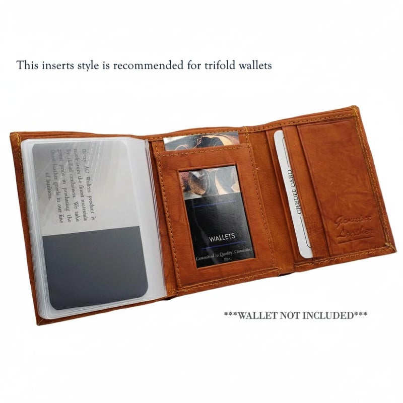 ag wallets Wallets Set of 2 Clear Premium Quality Wallet Insert from (Trifold 6 Page) - Image 5